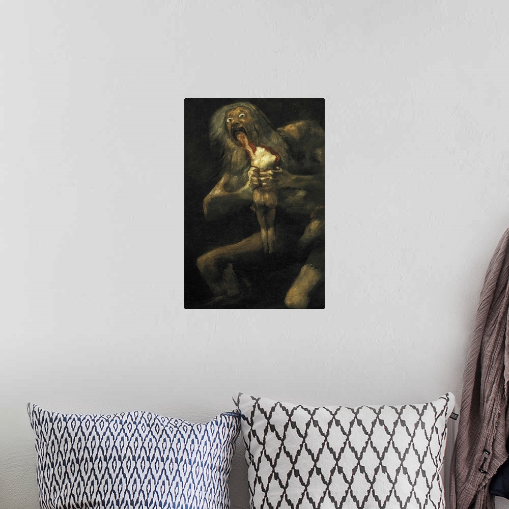 A bohemian room featuring Saturn Devouring One of his Children