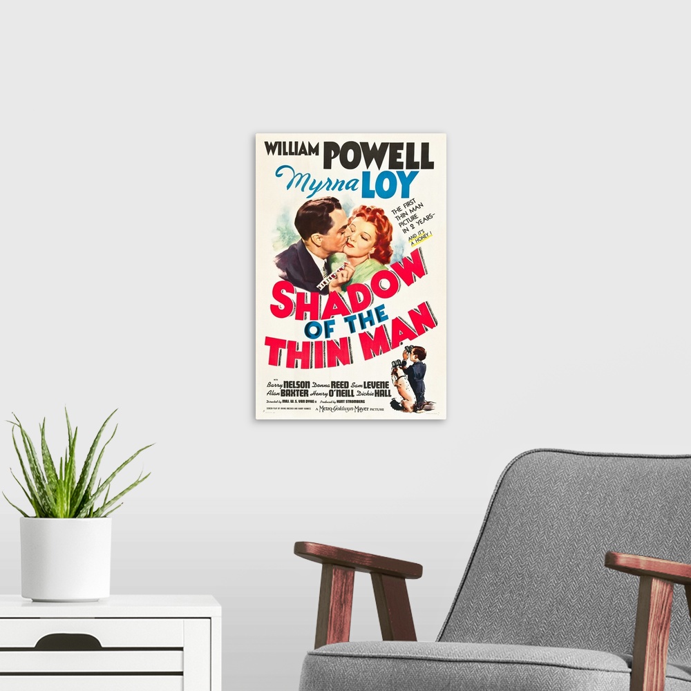 A modern room featuring Shadow Of The Thin Man - Vintage Movie Poster