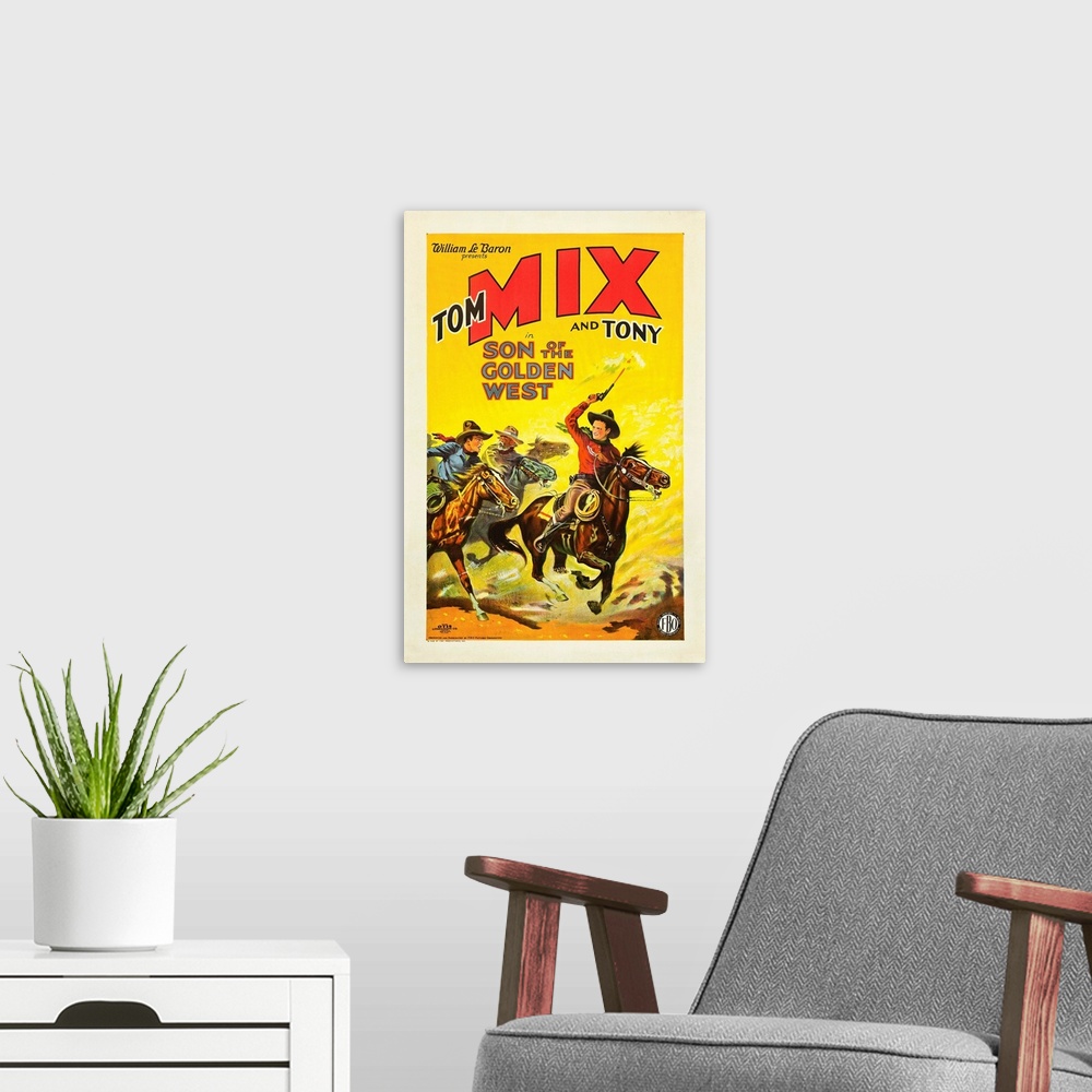A modern room featuring Son Of The Golden West - Vintage Movie Poster