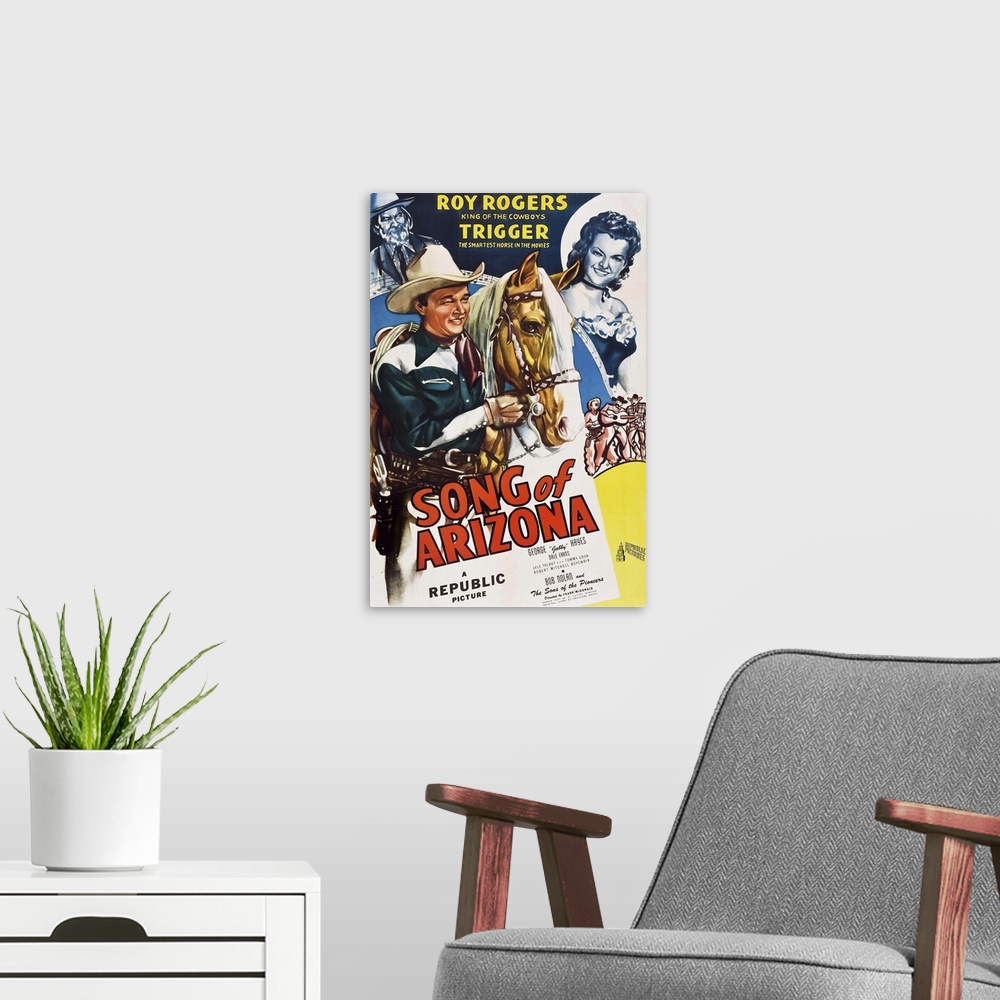 A modern room featuring Song Of Arizona - Vintage Movie Poster