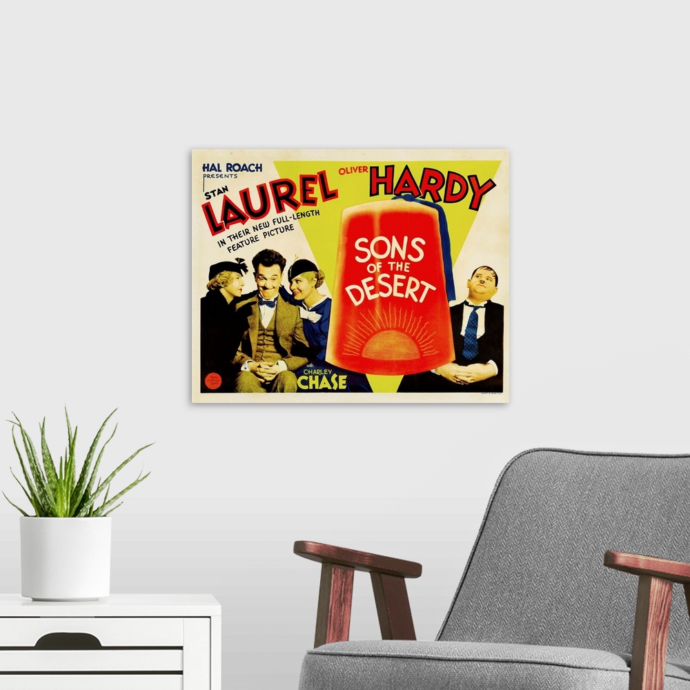 A modern room featuring Sons Of The Desert - Vintage Movie Poster
