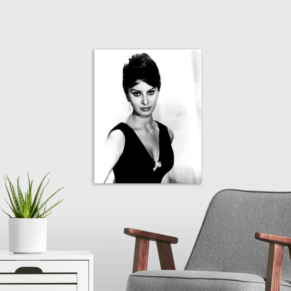 A modern room featuring Sophia Loren