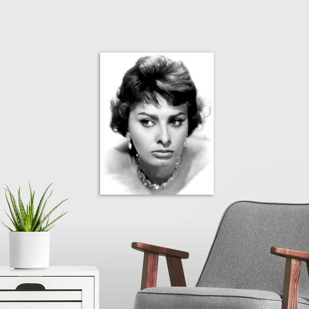 A modern room featuring Sophia Loren