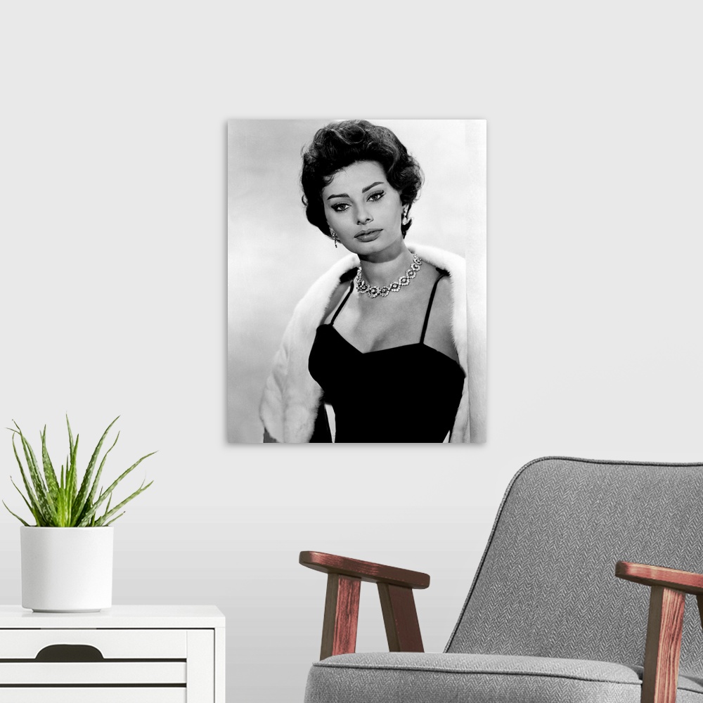 A modern room featuring Sophia Loren in The Key - Vintage Publicity Photo