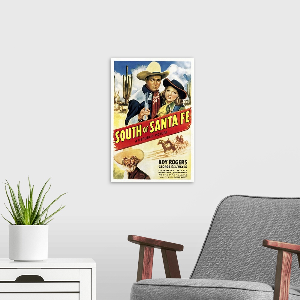 A modern room featuring South of Santa Fe - Movie Poster