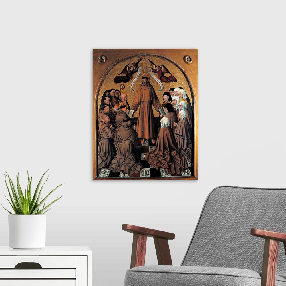 A modern room featuring Italy, Campania, Naples, Capodimonte National Museum and Galleries. All. Curved altarpiece man sa...