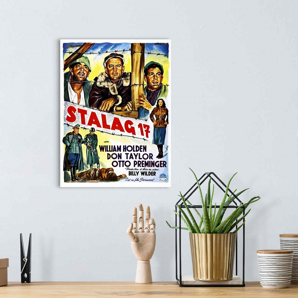 A bohemian room featuring Stalag 17, (Belgian Poster Art), 1953.