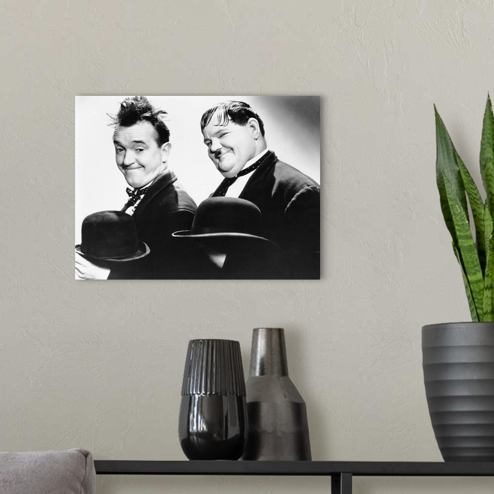 A modern room featuring Stan Laurel, Oliver Hardy, Way Out West