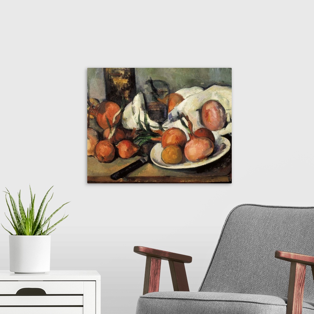 A modern room featuring Still Life with Onions