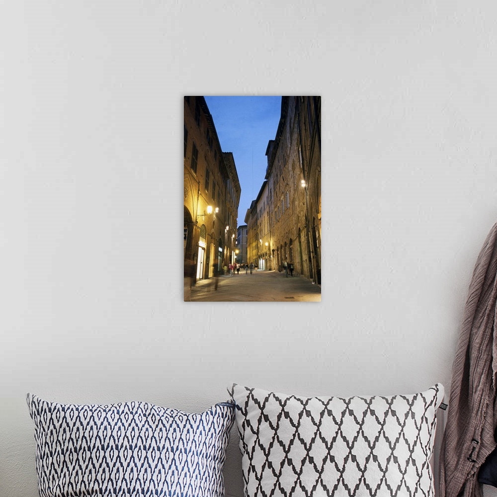 A bohemian room featuring Streets of the city center at sunset. Siena, Italy