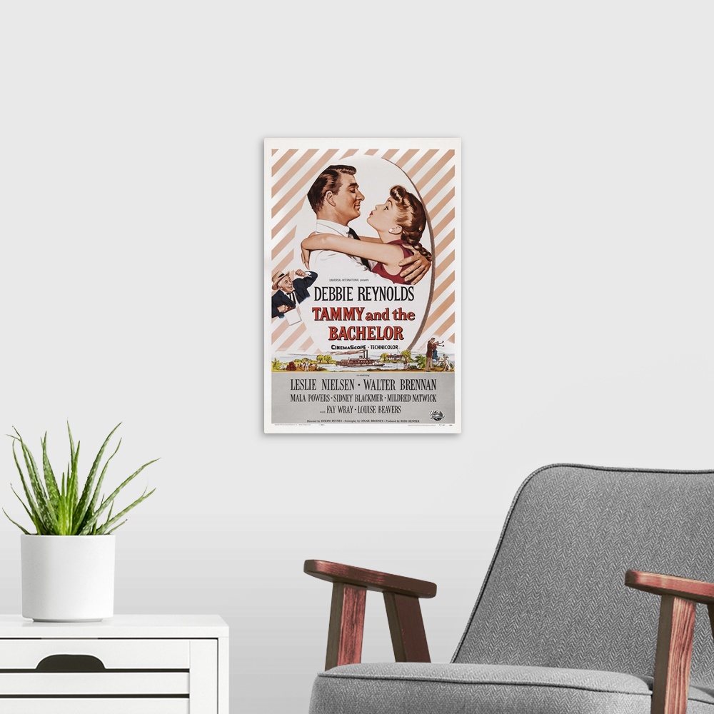 A modern room featuring Retro poster artwork for the film Tammy and the Bachelor.