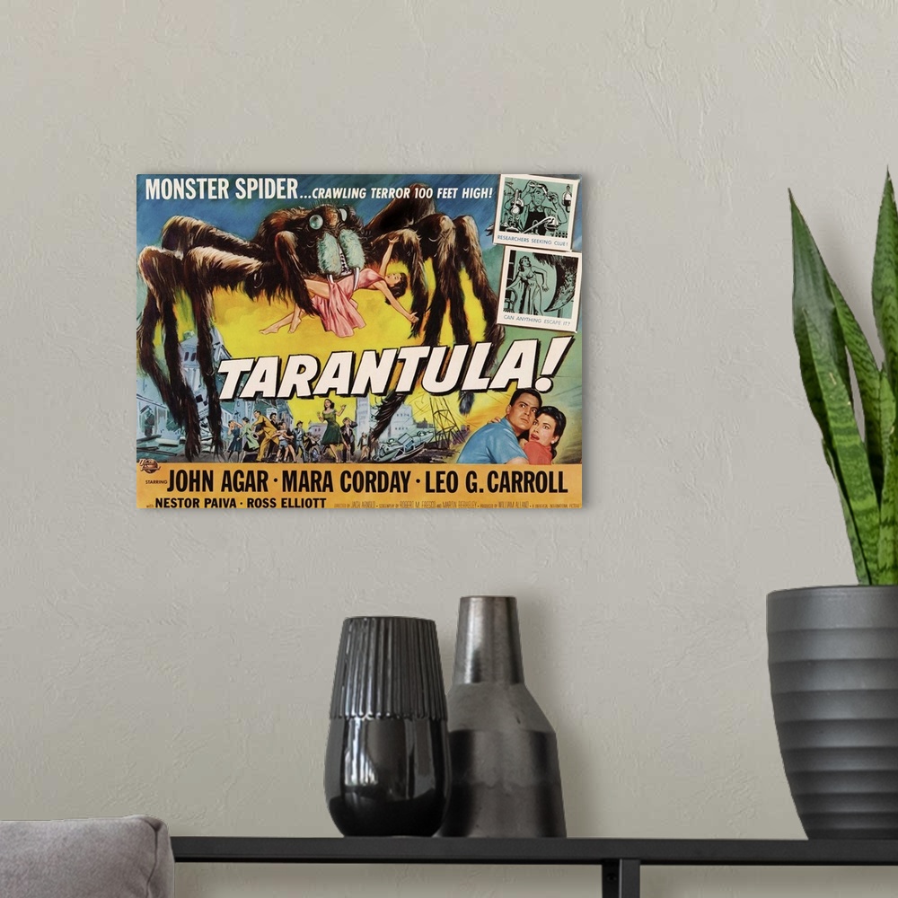 A modern room featuring Tarantula - Movie Poster