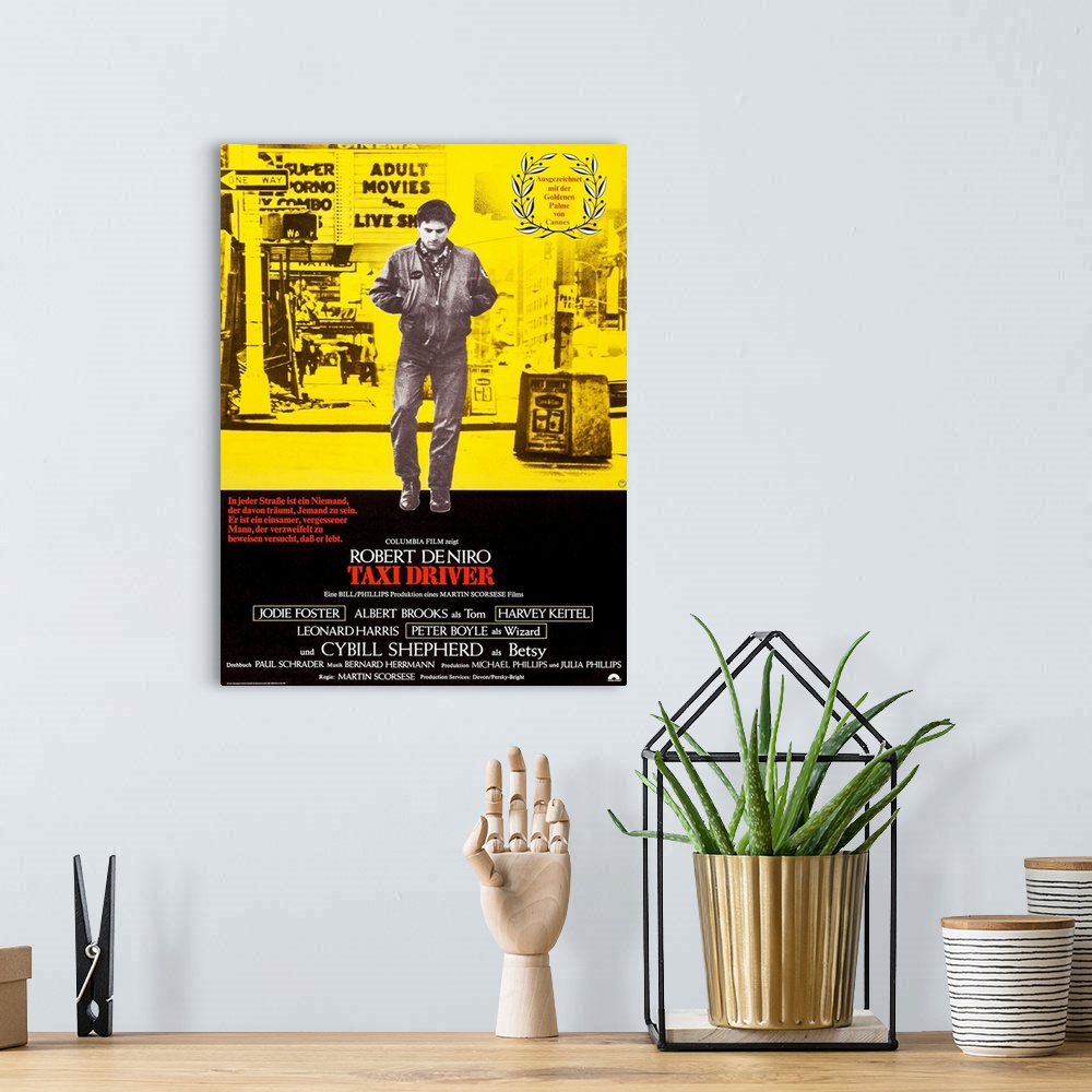 A bohemian room featuring Taxi Driver, German Poster Art, Robert De Niro, 1976.