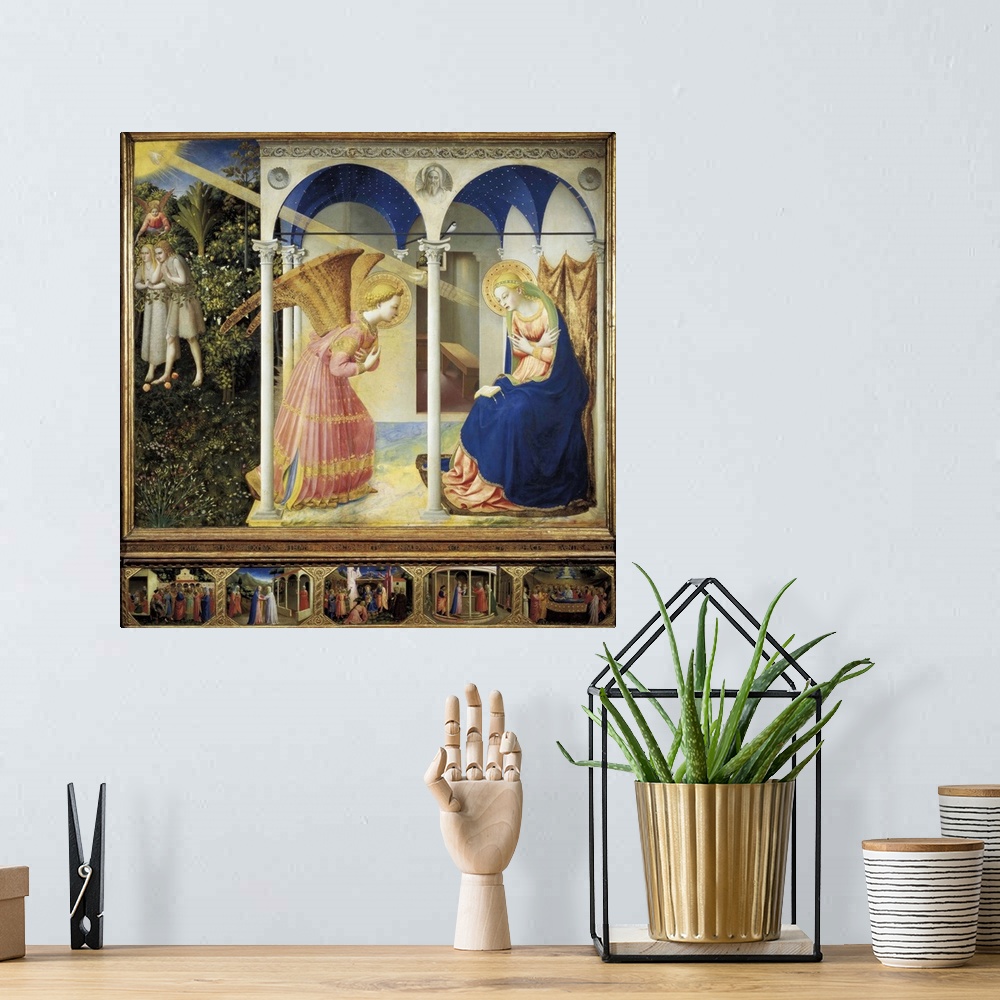 A bohemian room featuring The Annunciation