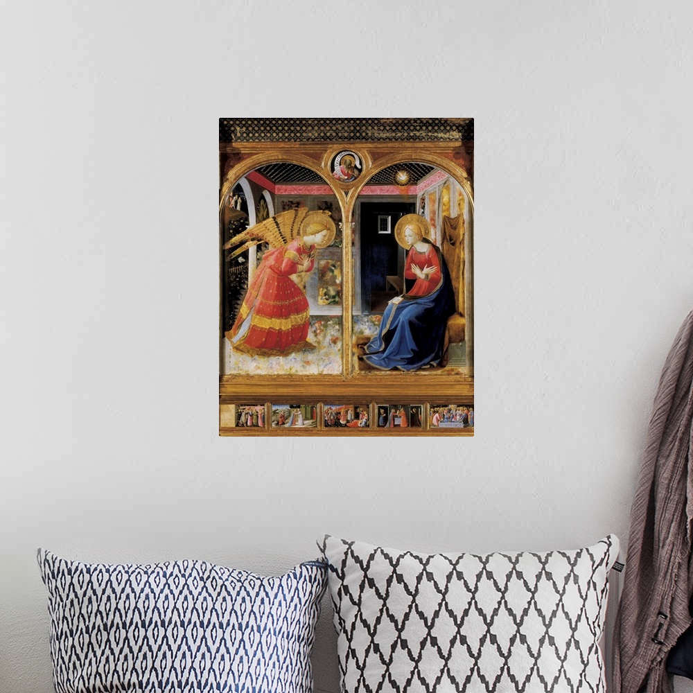 A bohemian room featuring The Annunciation