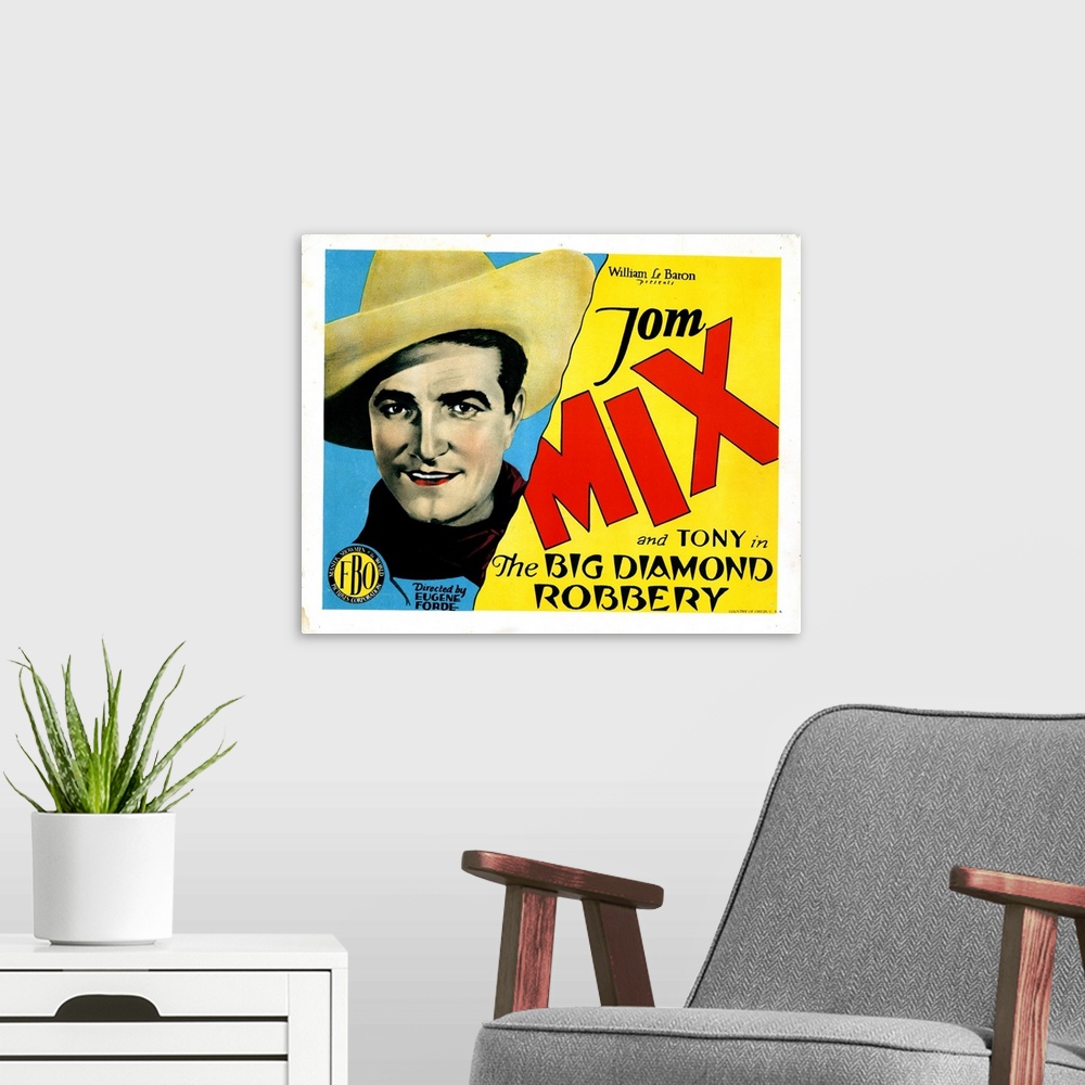 A modern room featuring The Big Diamond Robbery, Tom Mix, 1929.