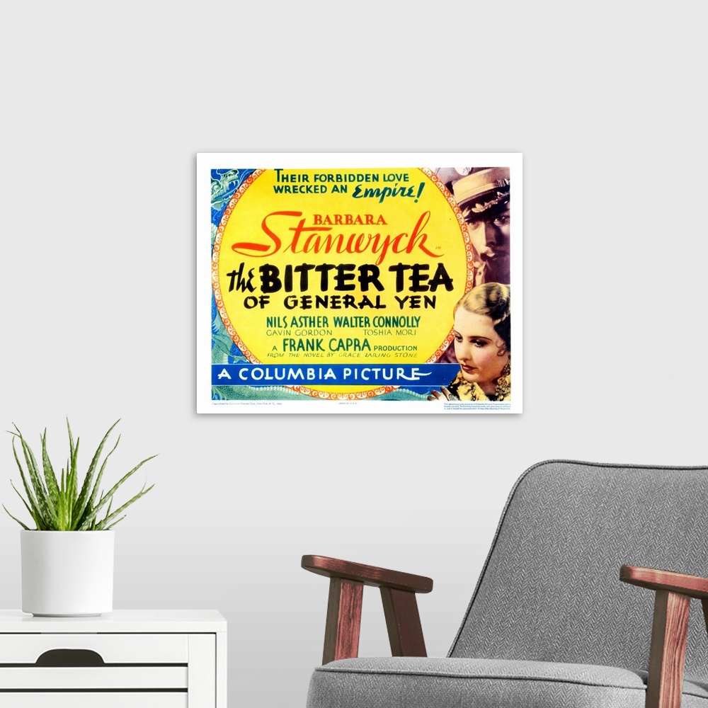 A modern room featuring The Bitter Tea Of General Yen, Title Card, Nils Asther, Barbara Stanwyck, 1933.