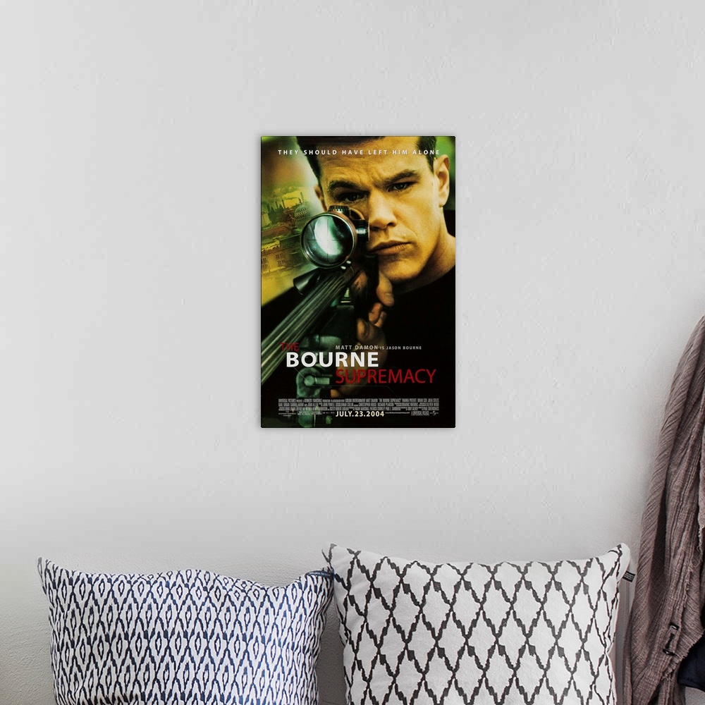A bohemian room featuring THE BOURNE SUPREMACY, Matt Damon on US poster art, 2004, ..Universal Pictures/courtesy Everett Co...