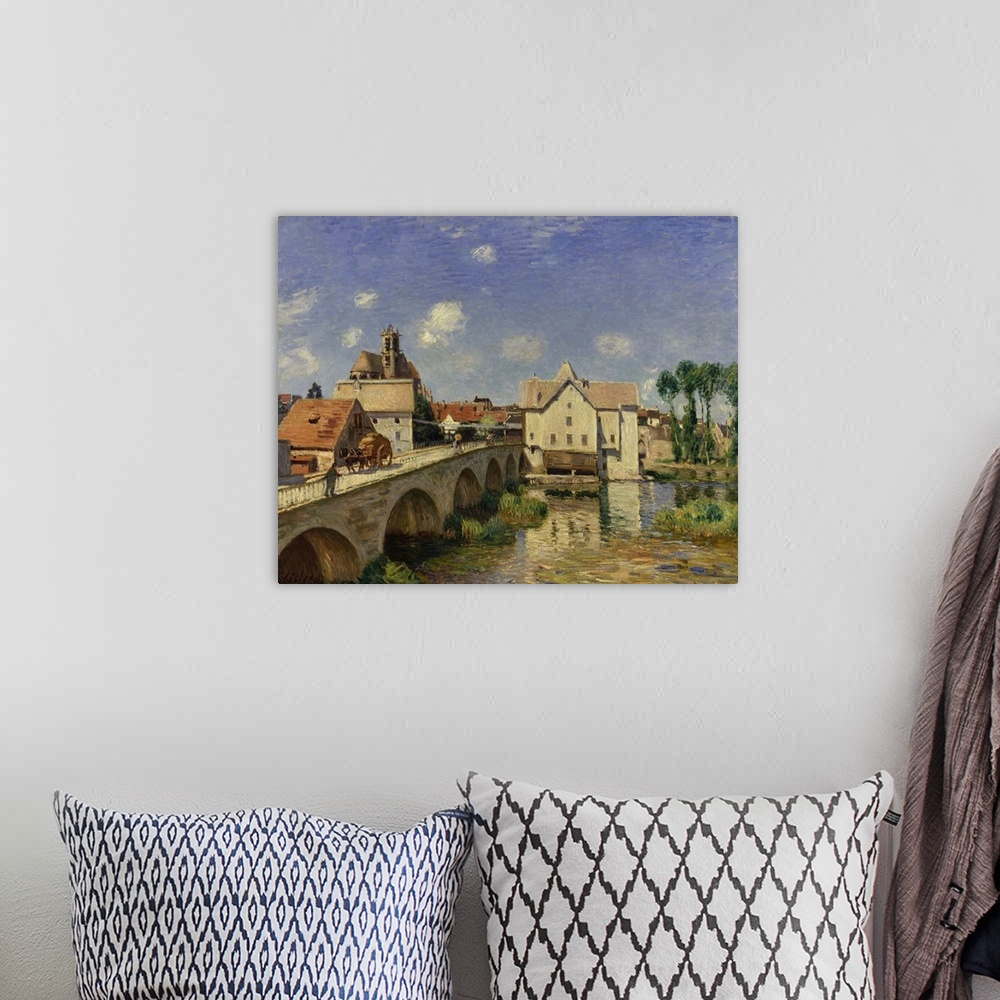 A bohemian room featuring Alfred Sisley, French School. The Bridge at Moret, 1893. Oil on canvas, 0.73 x 0.92 m. Paris, mus...