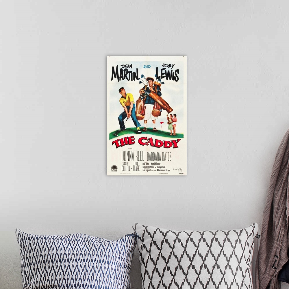 A bohemian room featuring The Caddy - Vintage Movie Poster
