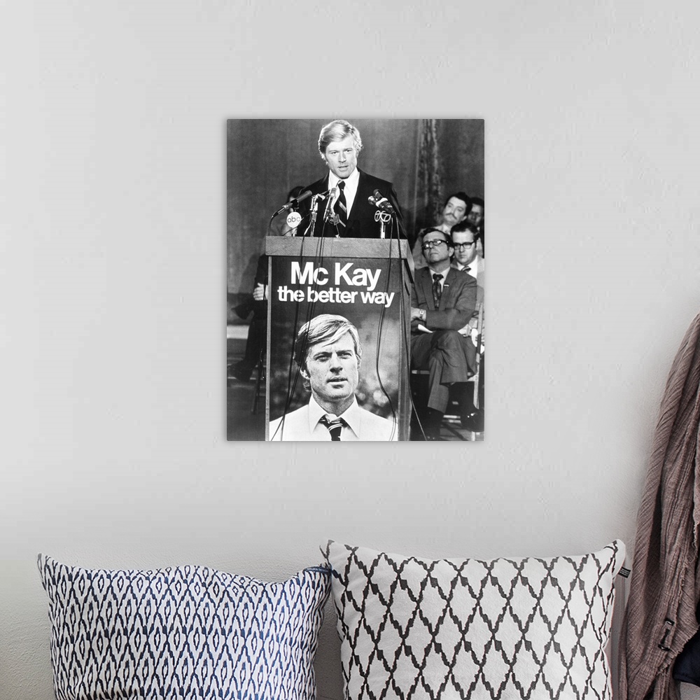 A bohemian room featuring The Candidate, Robert Redford, 1972.