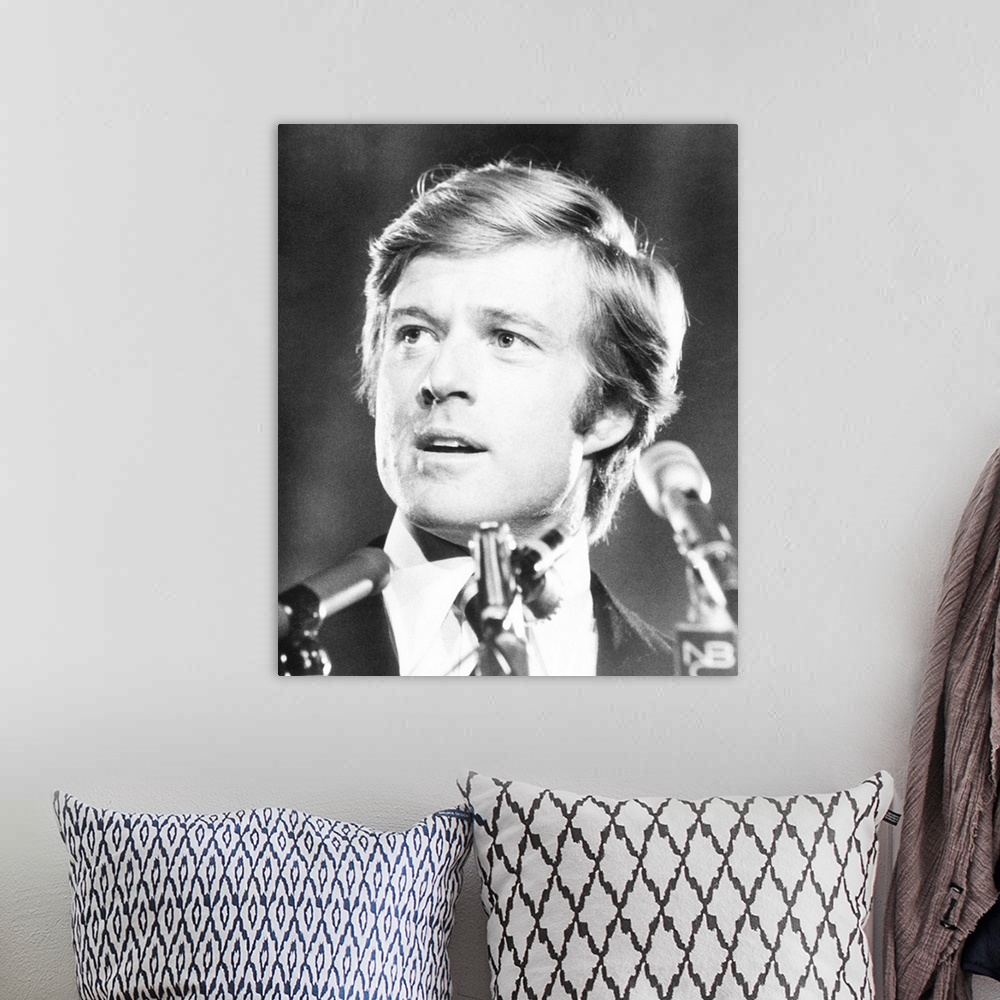A bohemian room featuring The Candidate, Robert Redford, 1972.