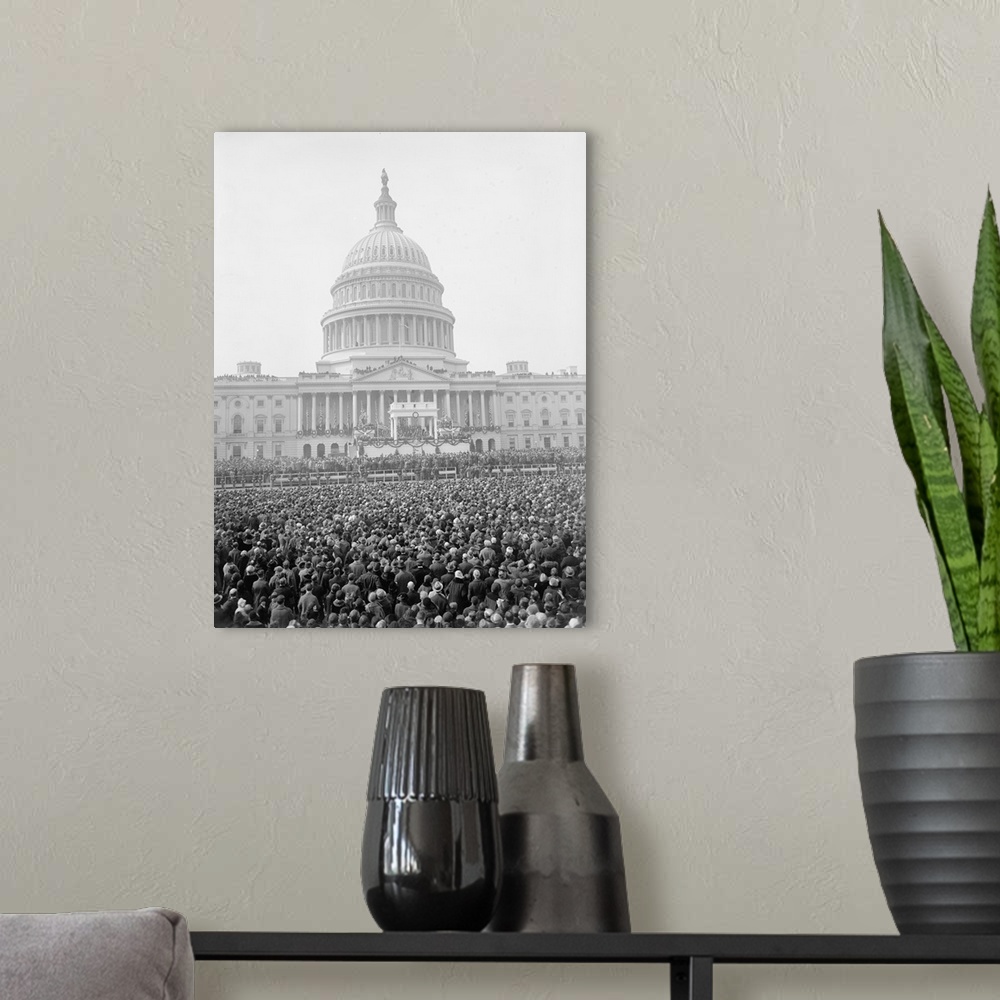 A modern room featuring The Capitol and crowd at the March 4, 1925 inauguration of President Calvin Coolidge.