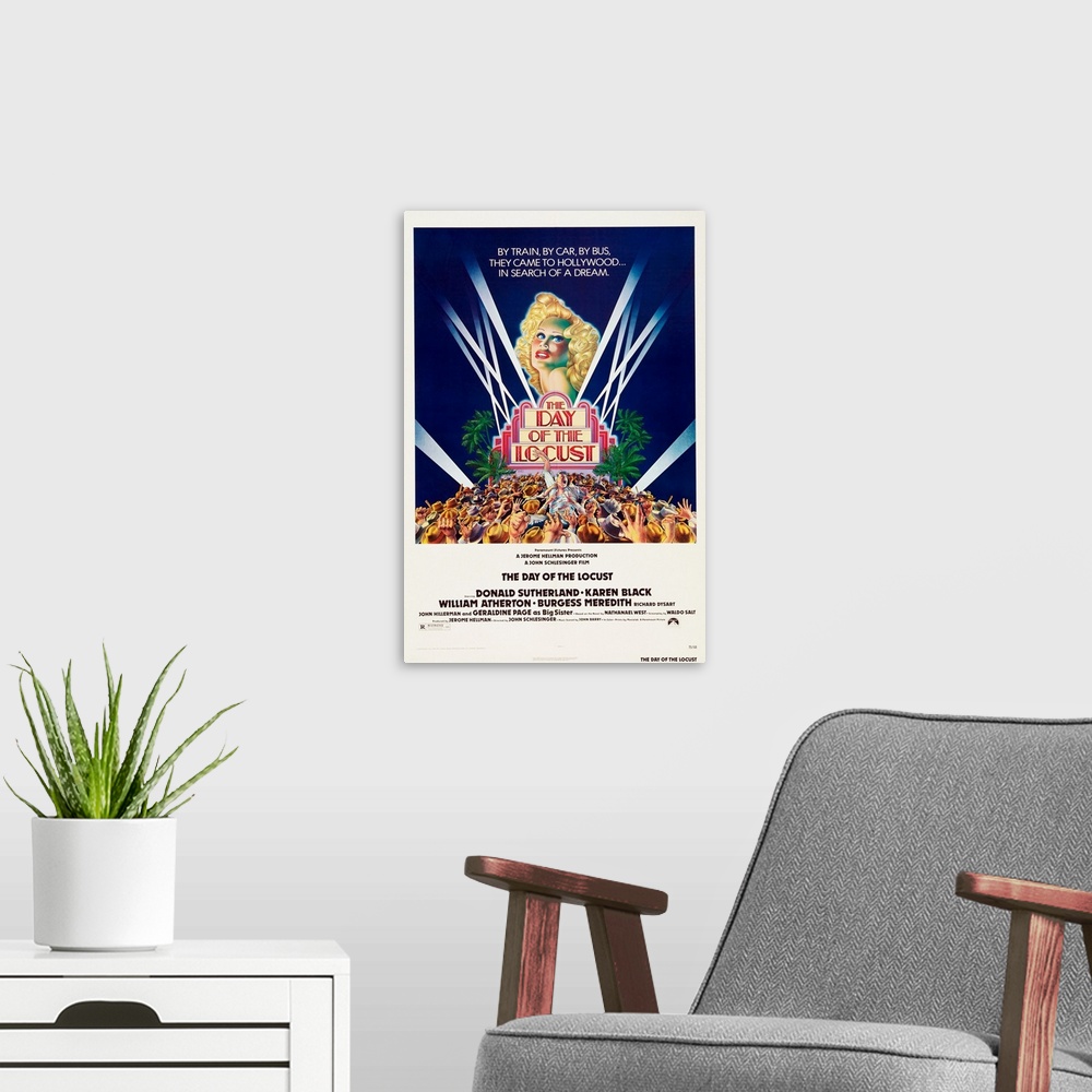 A modern room featuring The Day Of The Locust - Vintage Movie Poster
