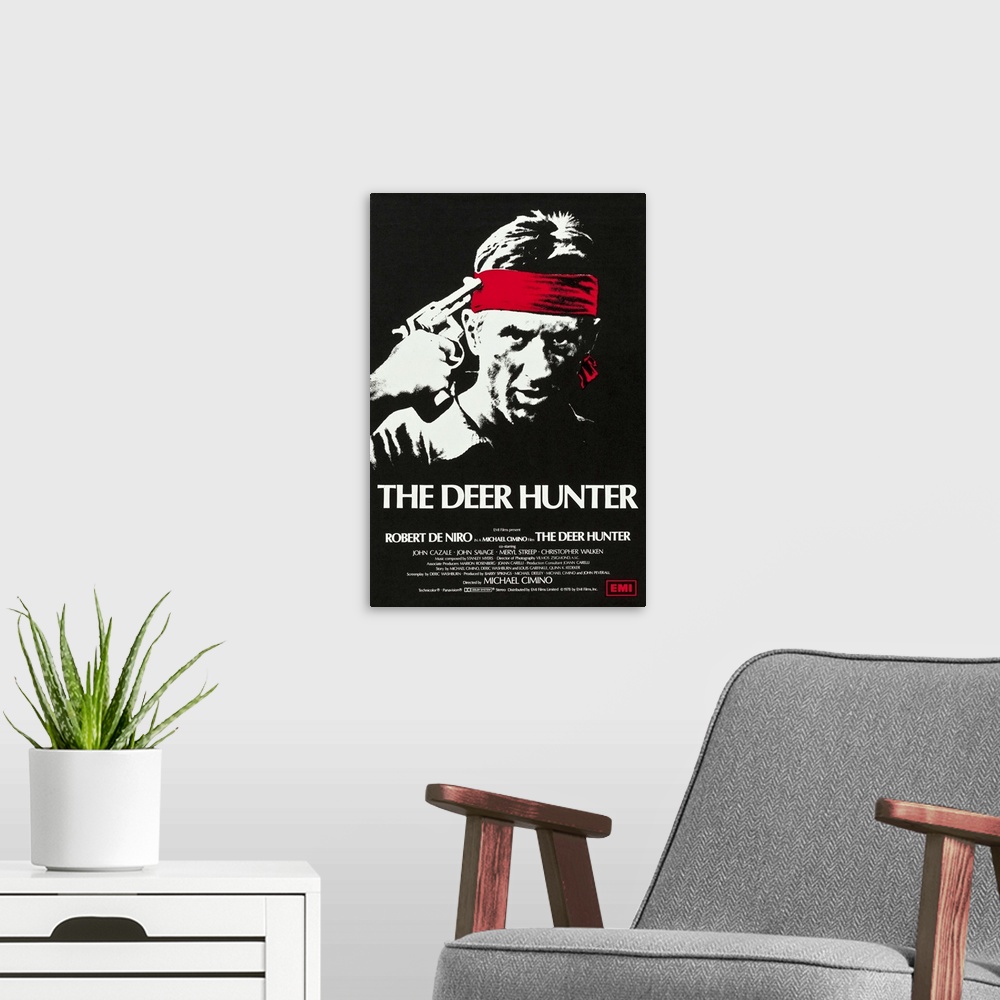 A modern room featuring The Deer Hunter - Movie Poster