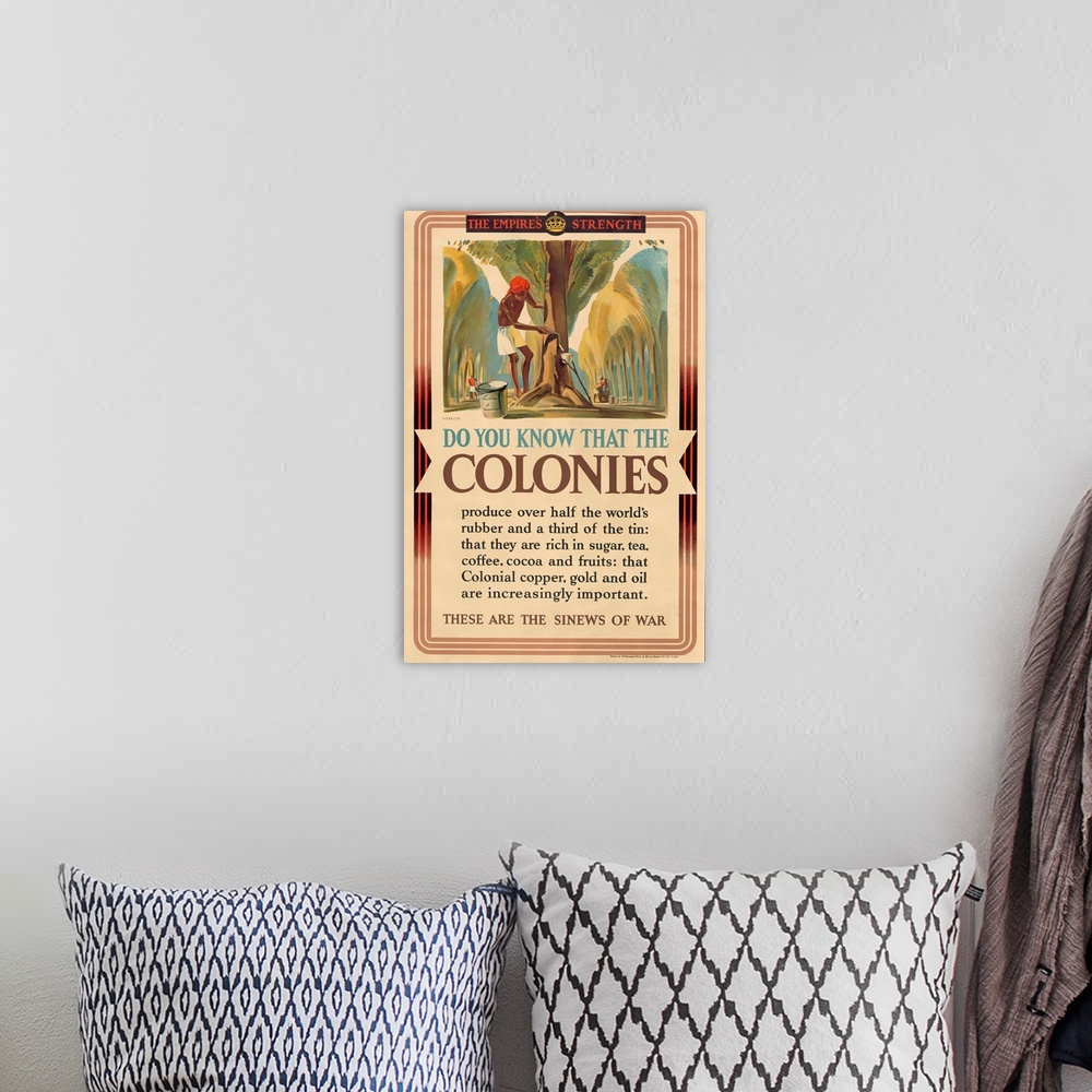 A bohemian room featuring The Empire's Strength - Propaganda Poster