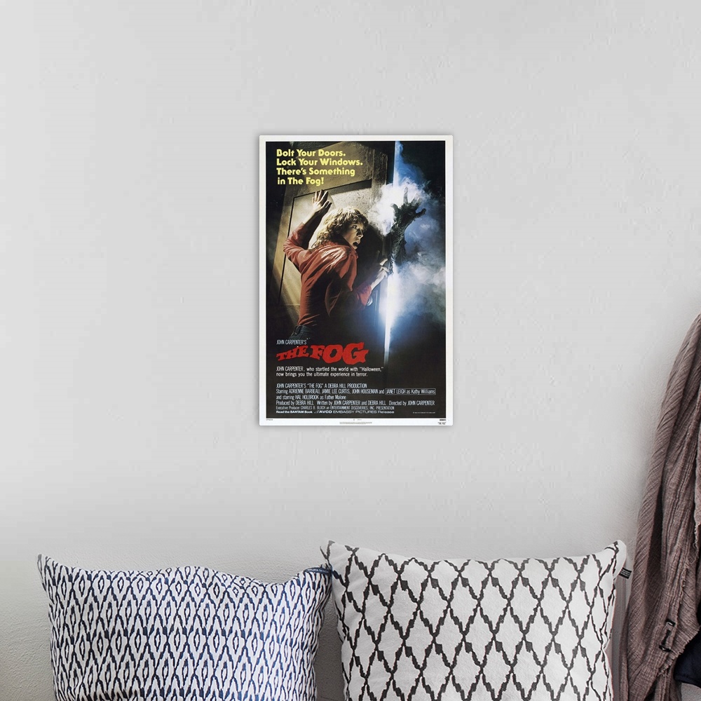 A bohemian room featuring The Fog - Vintage Movie Poster