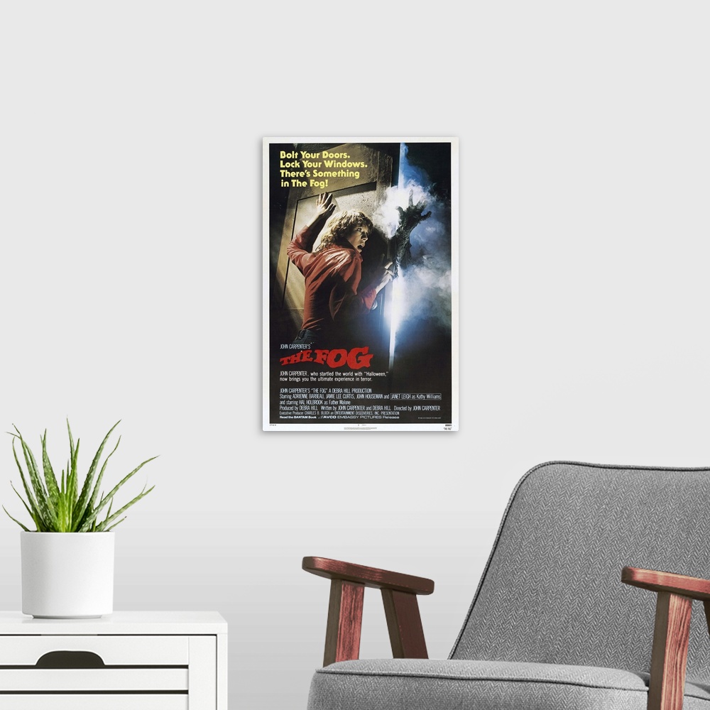 A modern room featuring The Fog - Vintage Movie Poster