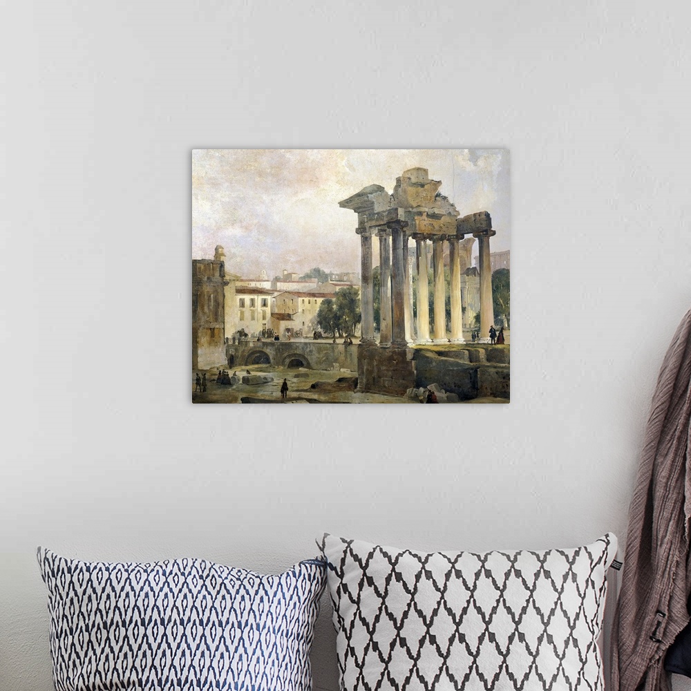 A bohemian room featuring The Forum by Ippolito Caffi