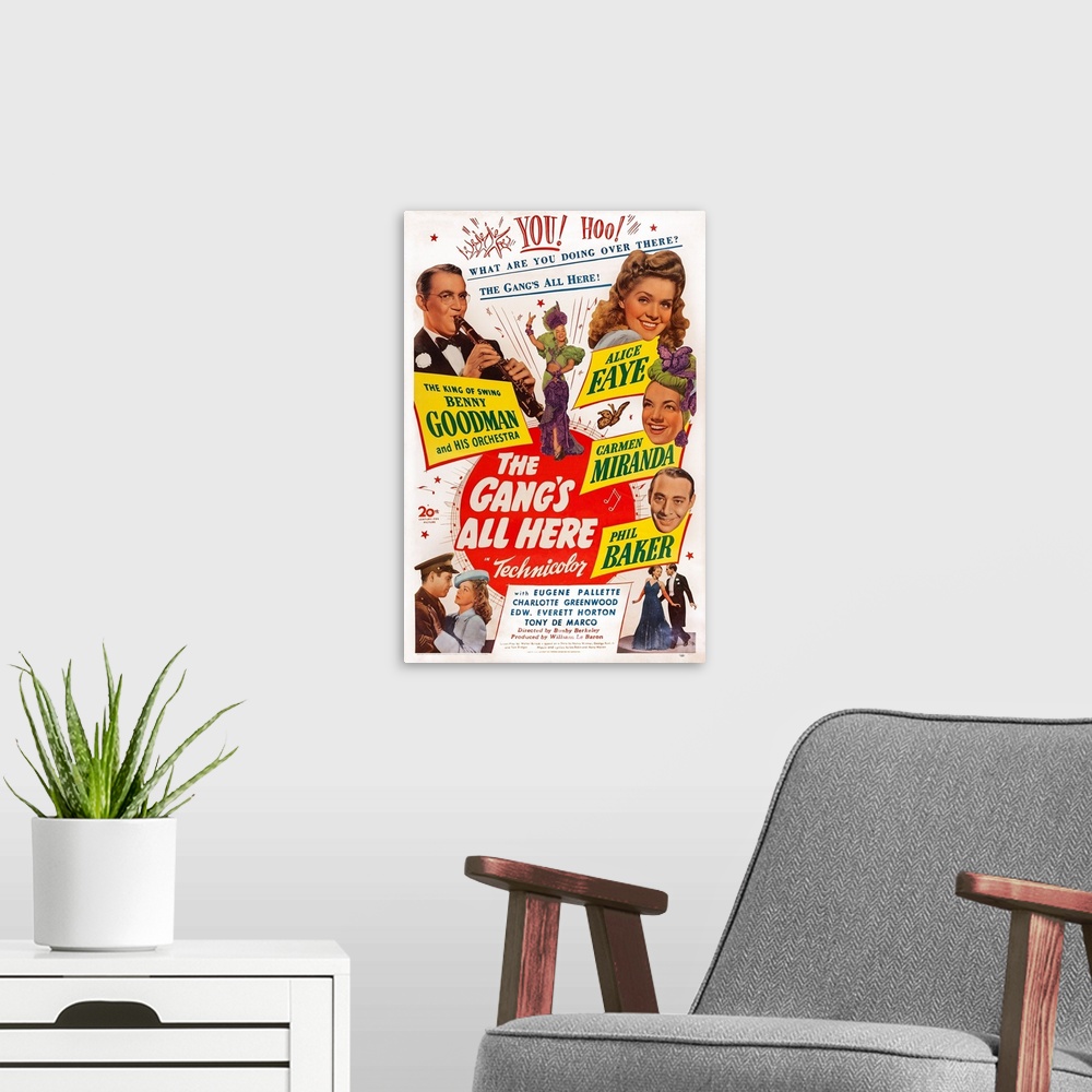 A modern room featuring Retro poster artwork for the film The Gang's All Here.