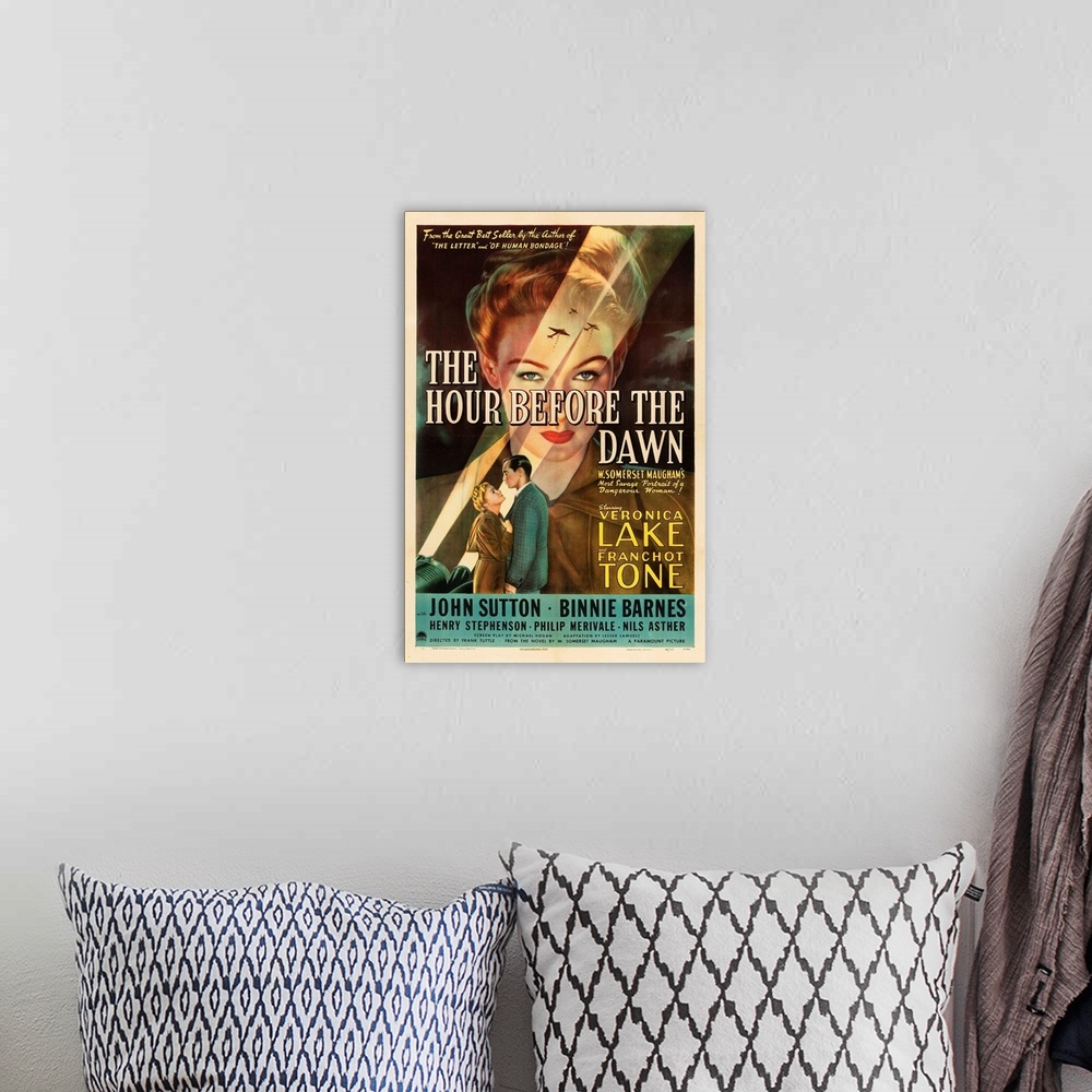 A bohemian room featuring The Hour Before The Dawn - Vintage Movie Poster