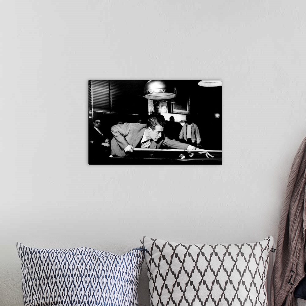 A bohemian room featuring THE HUSTLER, Paul Newman, 1961.
