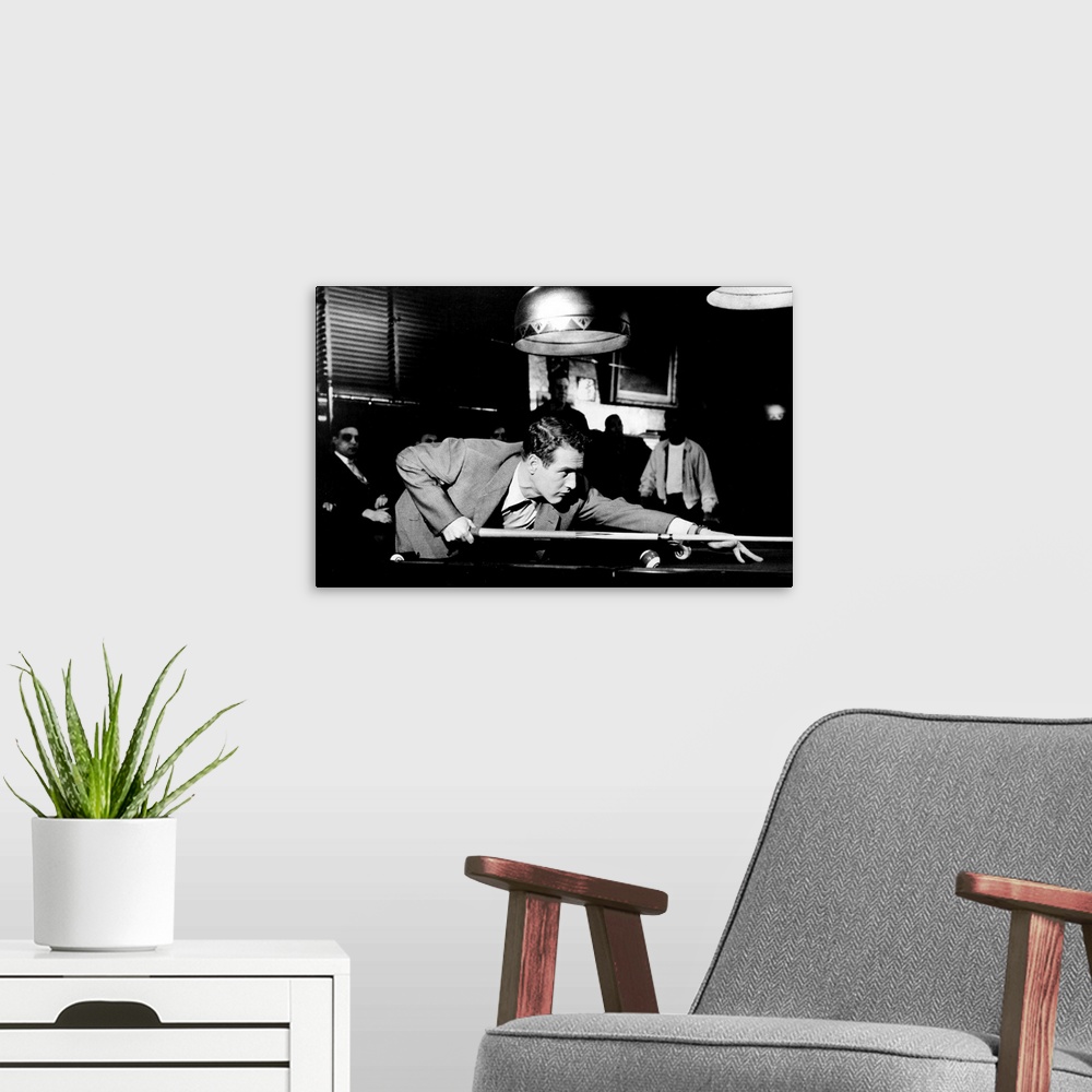 A modern room featuring THE HUSTLER, Paul Newman, 1961.