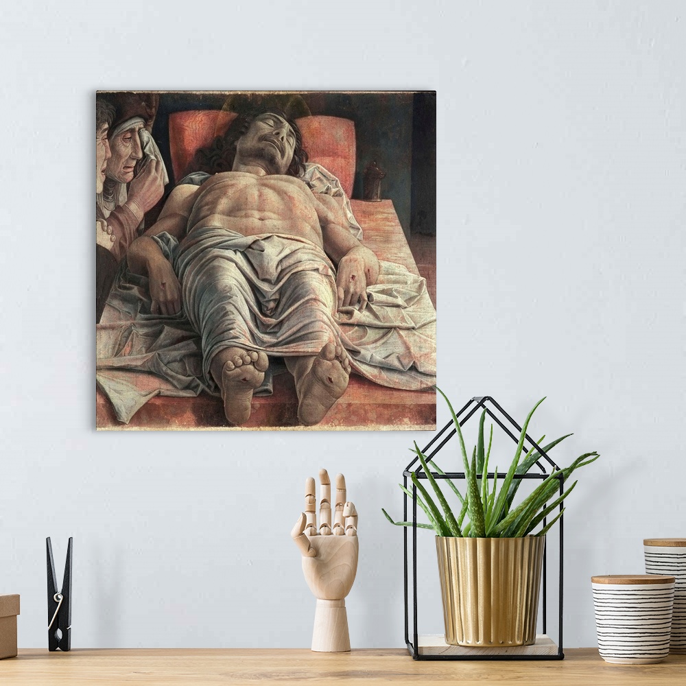 A bohemian room featuring The Lamentation over the Dead Christ