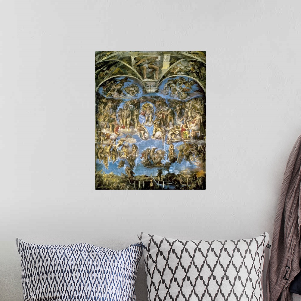 A bohemian room featuring The Last Judgement, Sistine Chapel