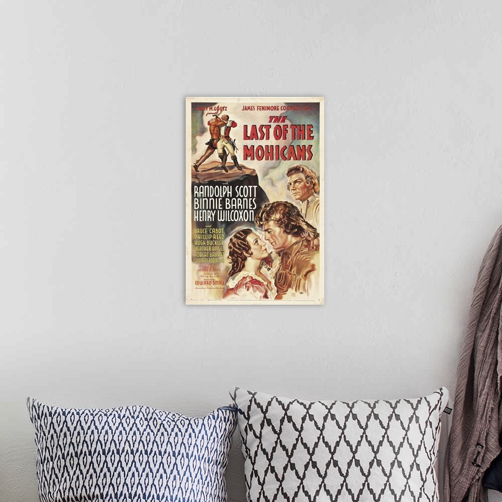 A bohemian room featuring The Last of the Mohicans - Vintage Movie Poster