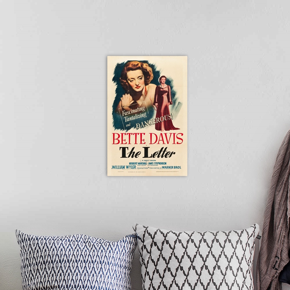 A bohemian room featuring The Letter - Vintage Movie Poster
