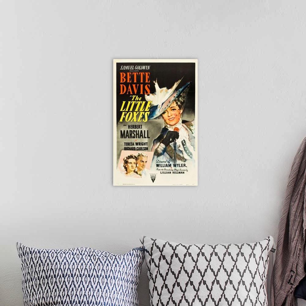A bohemian room featuring The Little Foxes - Vintage Movie Poster