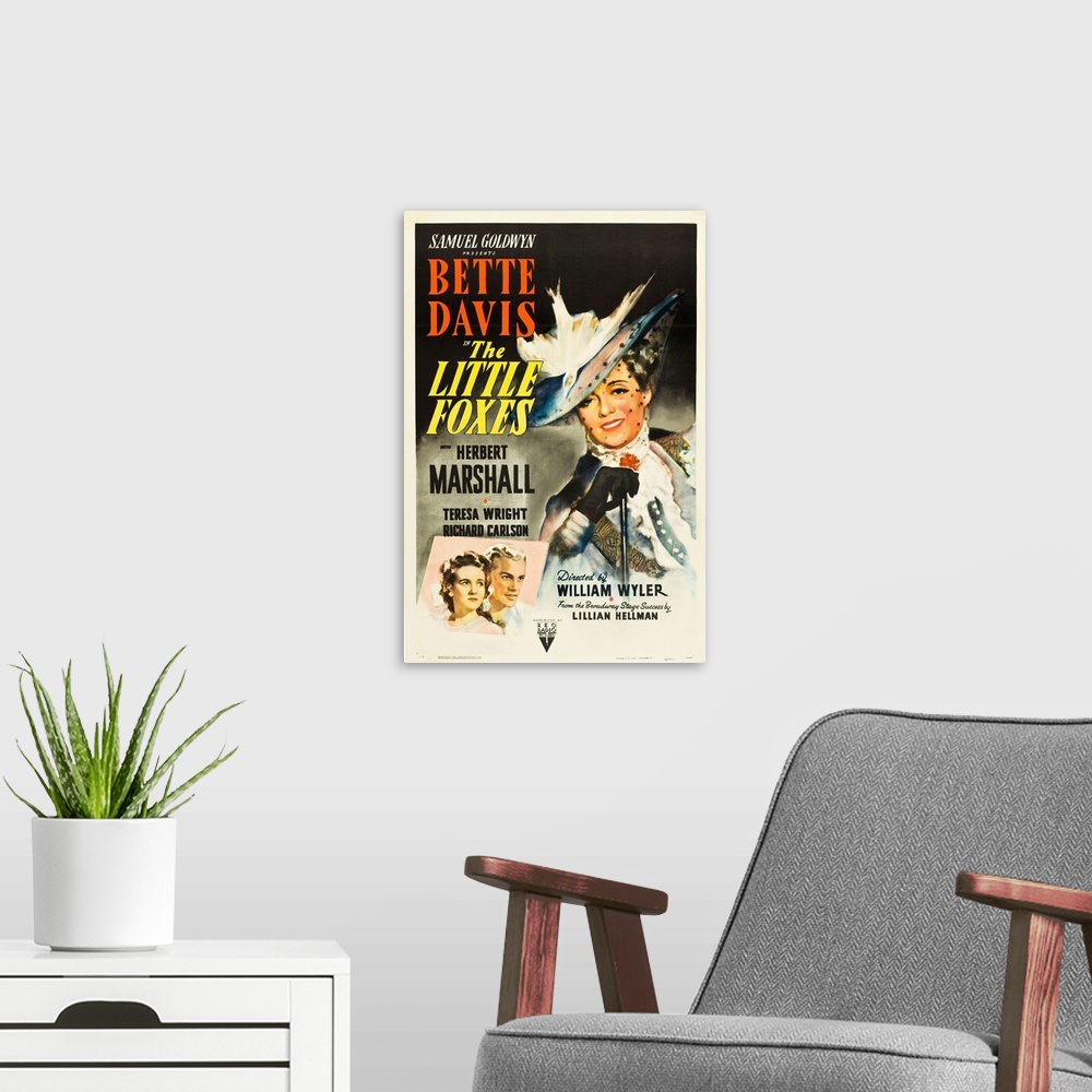A modern room featuring The Little Foxes - Vintage Movie Poster
