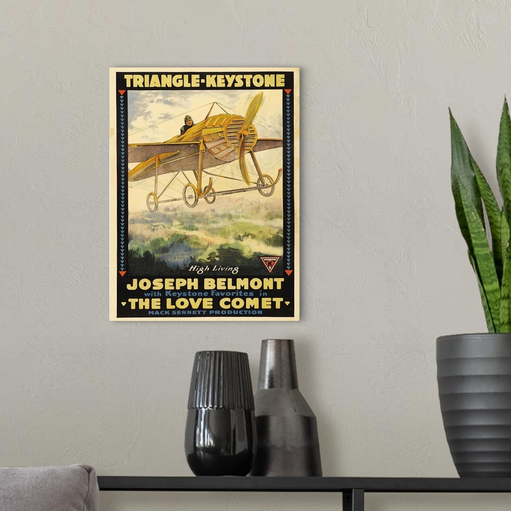 A modern room featuring The Love Comet - Vintage Movie Poster