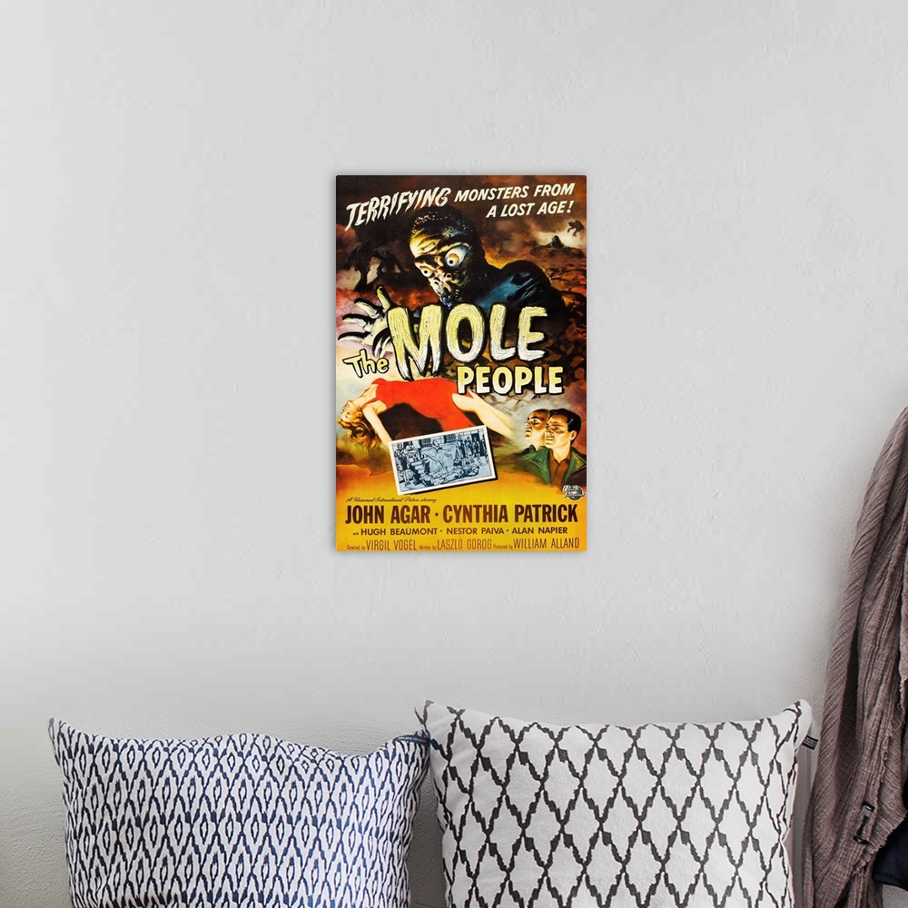 A bohemian room featuring The Mole People - Vintage Movie Poster