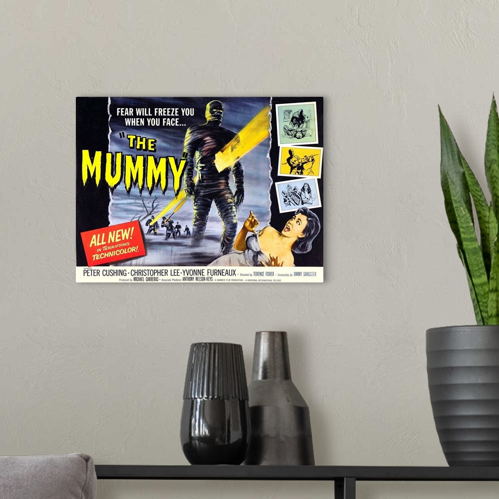 A modern room featuring The Mummy - Vintage Movie Poster