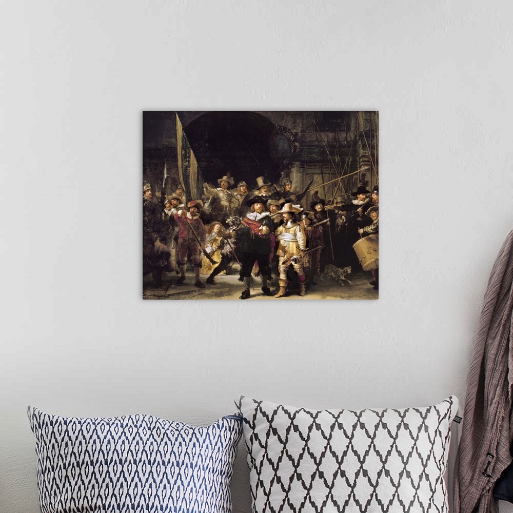 A bohemian room featuring The Night Watch