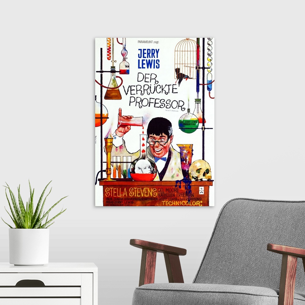 A modern room featuring The Nutty Professor, Jerry Lewis (As The Professor), Stella Stevens (In The Bottle) On German Pos...