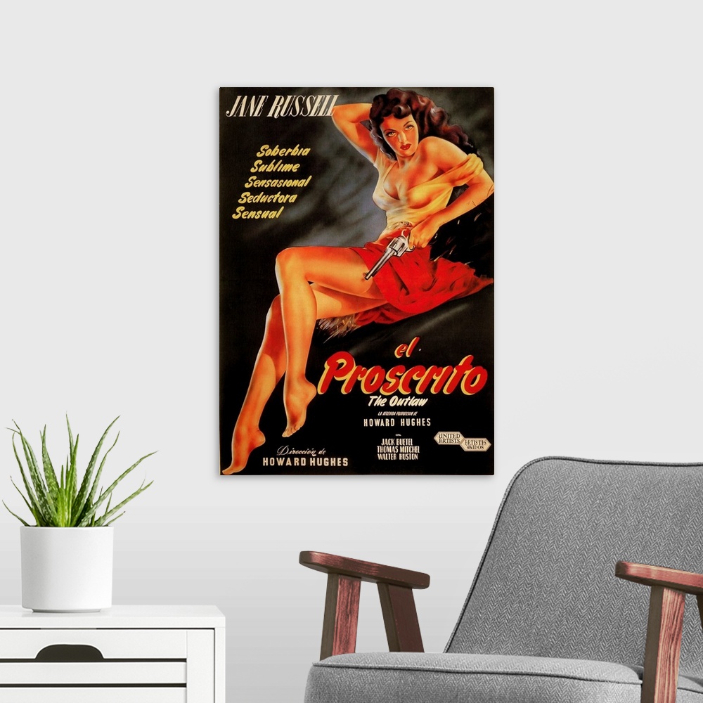 A modern room featuring The Outlaw, (aka El Proscrito), Jane Russell, 1943.
