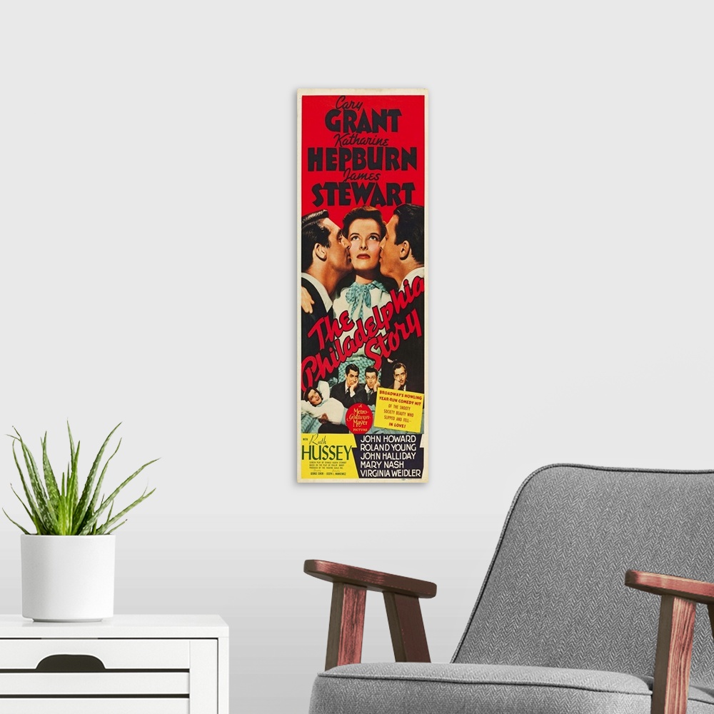 A modern room featuring The Philadelphia Story - Vintage Movie Poster